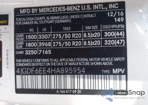 2017 Mercedes-Benz Gls 450 4Matic from USA, damaged, VIN 4JGDF6EE4HA895954